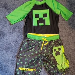 Boys Minecraft swimsuit & rash guard